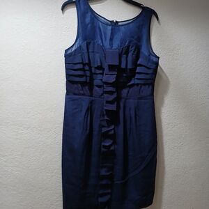 Elegant Navy Blue Sleeveless Dress